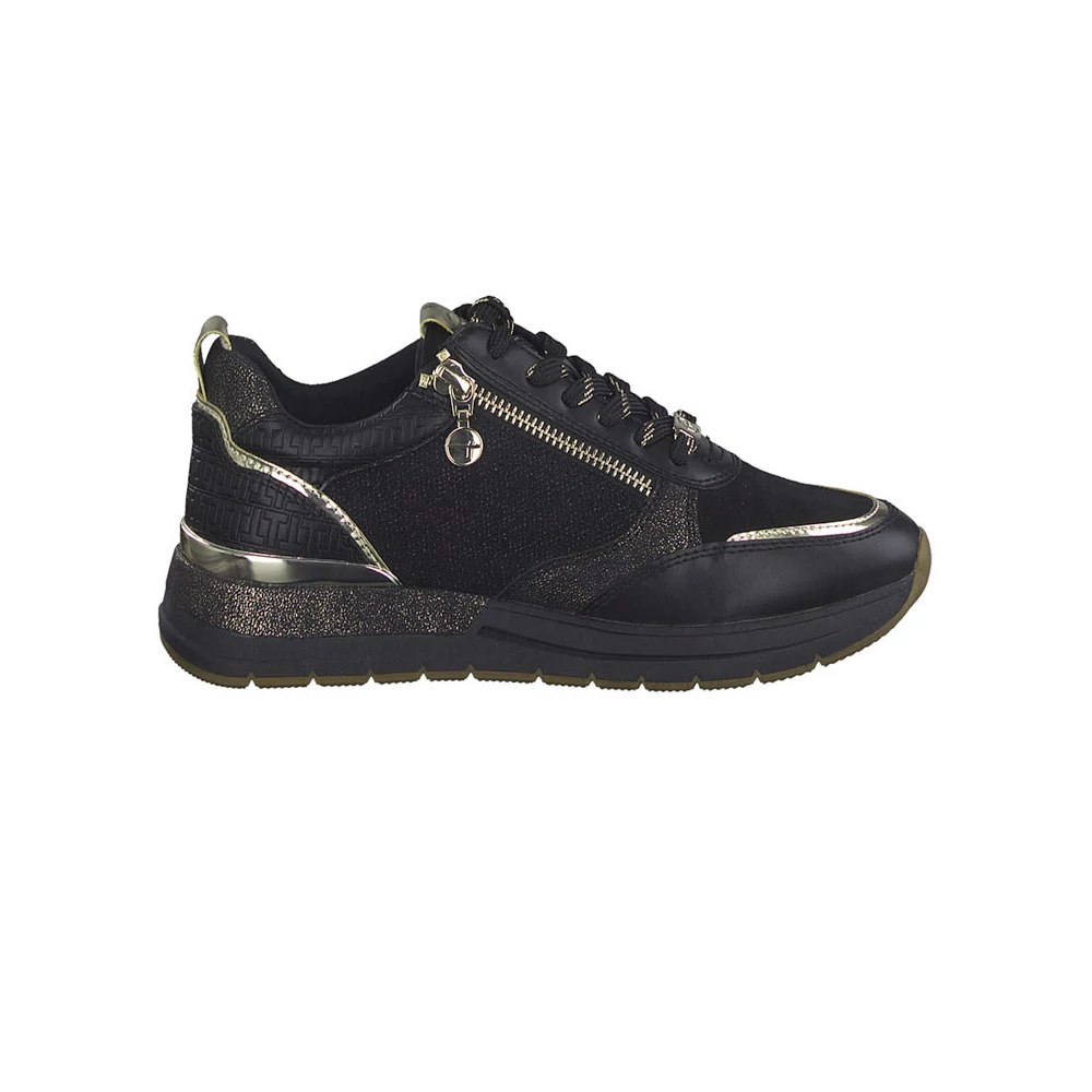 Tamaris félcipő/black gold048 fekete  196328_A