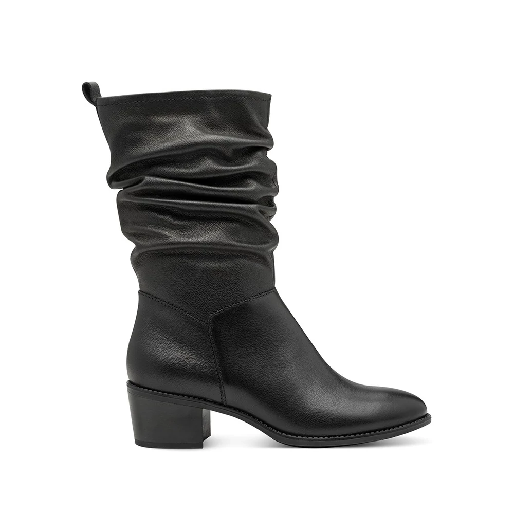 Tamaris csizma/black lea 003  fekete 38.0 214304_A