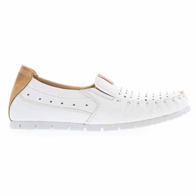 Mago női bőr mokaszin/ white tan fehér  200401_A