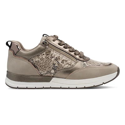 Tamaris sportcipő/taupe-snake 393 tejeskávé  214069_A