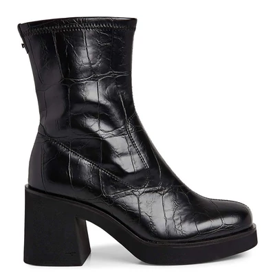 Tamaris bokacsizma/black croco 028 fekete  214259_A